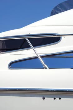 white detail from a yacht deck. marine colors