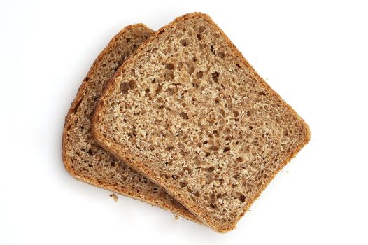 PieceS of bread on the white background