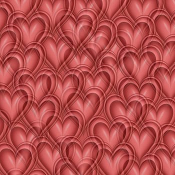 lots of pink overlapping hearts as a valentines day background