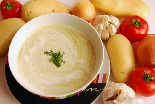 Bowl of fresh vegetable soup