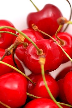 Cherry close-up on white background
