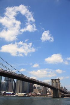 Bridge and New York City skyline across the East River