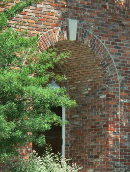 Inviting entry of brick architecture