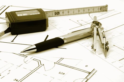 plan of residential real estate from architect