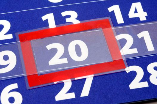 date of today shown by blue calendar