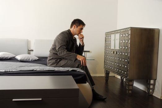 Man in suit and modern furniture
