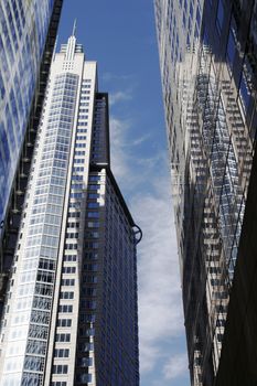 Tall Modern Urban Office Building In Sydney, Concrete And Glass Facade, Australia