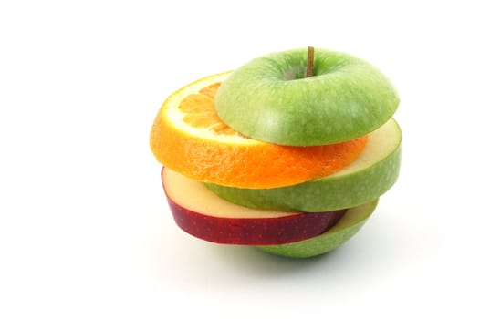 fresh fruits isolated on a white background