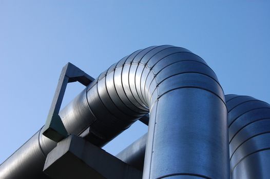 pipes of an industrial oil pipeline for the transport of oil