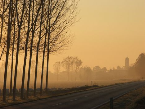 sunrise in the countryside