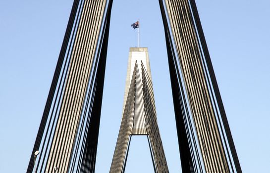 Anzac Bridge, Sydney, Australia: ANZAC Bridge is the longest cable-stayed bridge in Australia, and amongst the longest in the world.