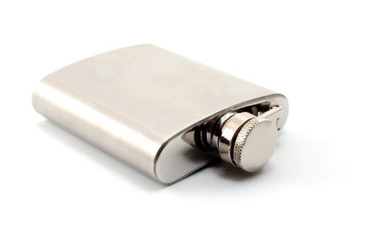 hip flask for alcohol isolated on white background