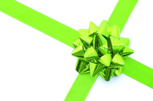christmas gift with ribbon and copy space