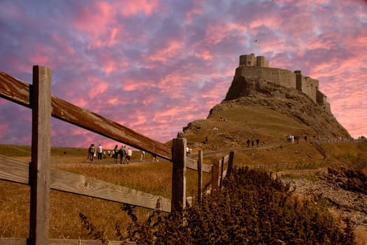 Lindisfarne Castle on Holy Island, Northumberland, England.