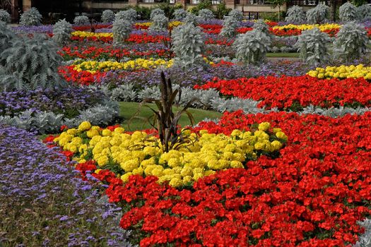 Municipal gardens in Newcastle under Lyme, Staffordshire, England.