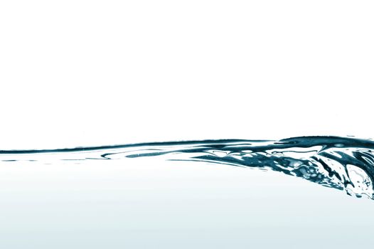 wave of fresh and clear water on white background