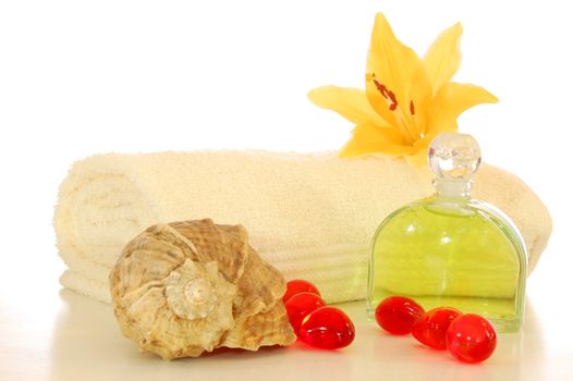 healthy lifestyle shown by spa still life with copyspace