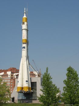 Samara. Monument "Rocket-carrier Union" by architect Vladimir Gukov