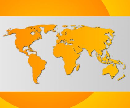 world map or globe business card with copyspace