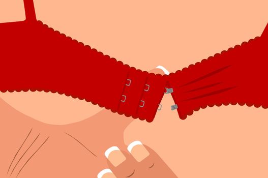 Illustration of a unlocked red bra