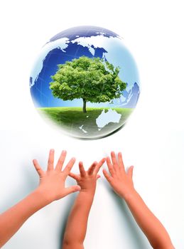 Nice picture with Earth and babies hands