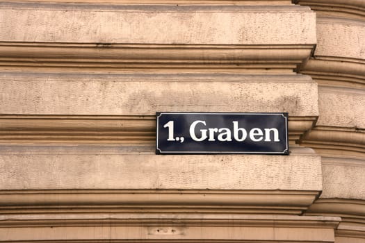 Graben sign - famous street in Vienna, Austria