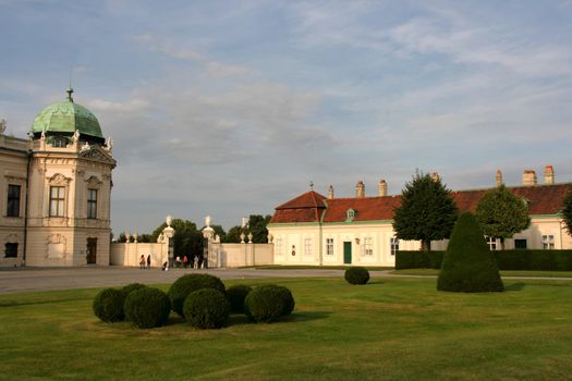 Belvedere Castle gardens in Vienna, Austria. Famous travel destination.