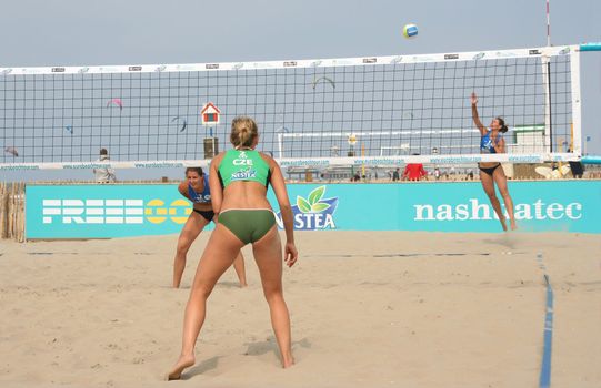 Beach volleyball for women. European championship.