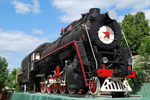 Old soviet steam locomotive