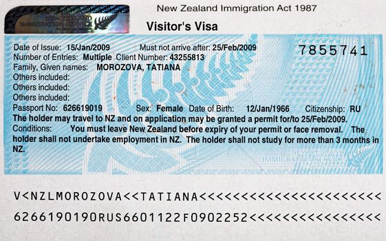 The visa to new Zealand