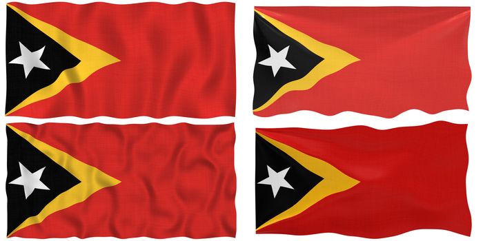 Great Image on white of four Flags of East Timor