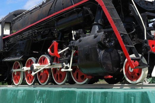 Old soviet steam locomotive