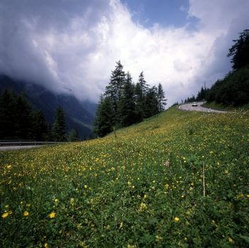 Road to Grossglockner in Austrian alps
