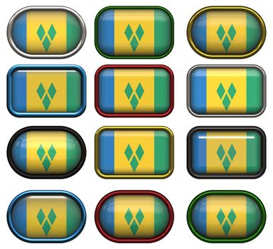 twelve buttons of the Flag of Saint Vincent and the Grenadines