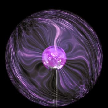 big bright plasma ball with strands of electricity