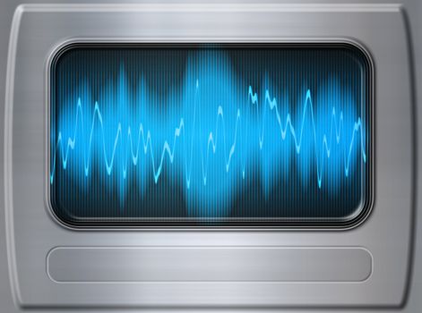 great audio sound wave panel in brushed metal