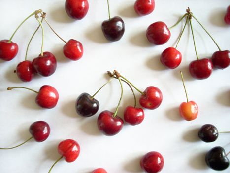 This is a photograph of some fresh and sweet cherries