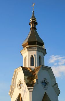 Small church on Dniepr river in Kiev, Ukraine