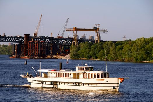 steamboat on Dnepr  river, Kiev, Ukraine