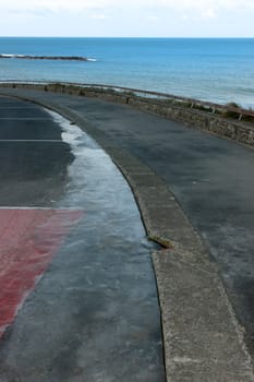 a drain blocked with ice in ballybunion during the winter