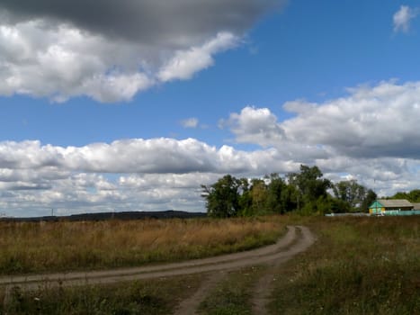 Rural landscape with cloud on sky