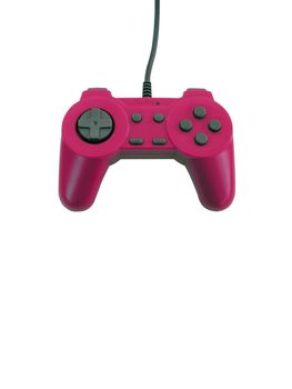 A pink game controller isolated over white with plenty of copy space. This file includes the clipping path.  