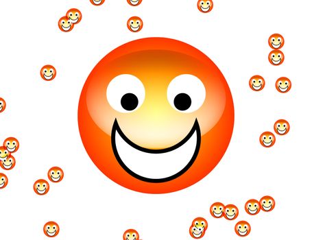 An image of a set of happy cartoon faces.