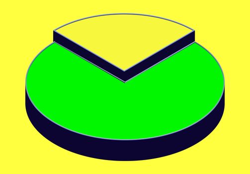 An image of a graphical pie chart, it could be useful for business concepts.  