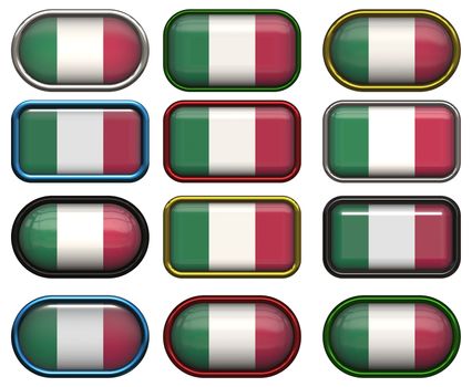twelve Great buttons of the Flag of Italy