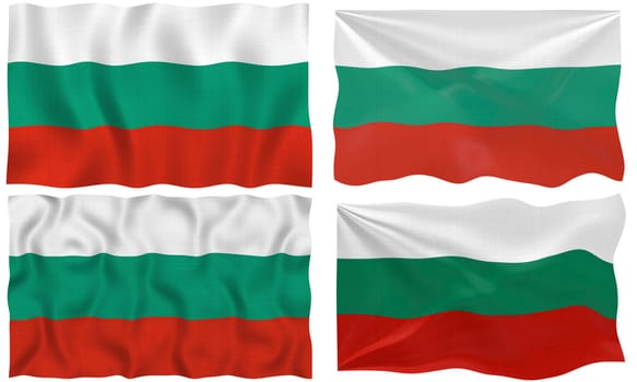 Great Image on white of four Flags of Bulgaria