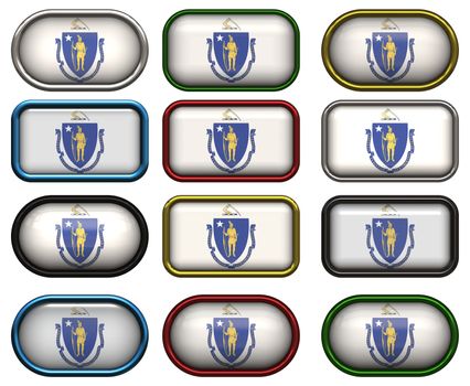 twelve Great buttons of the Flag of massachusetts