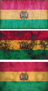 Great Image three grunge flags of Bolovia