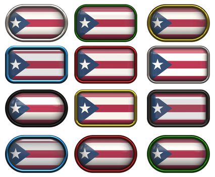 twelve Great buttons of the Flag of Puerto Rico