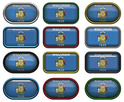 twelve Great buttons of the Flag of Wisconsin